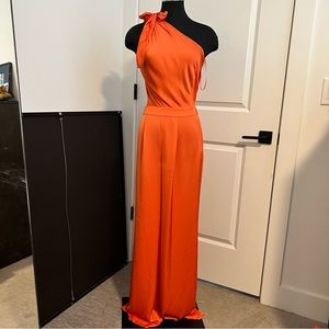 NEW WITH TAGS - ORANGE SILK JUMPSUIT WITH ADJUSTABLE TIE! RAMY BROOK - size 0